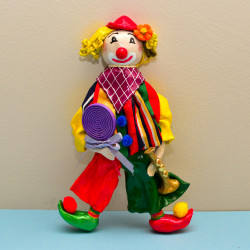 Clown muticolore fleur   hauteur 20 cm env