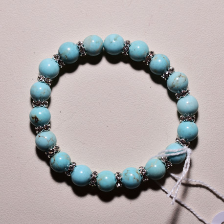 Bracelets perles semi-précieuses - Perles turquoise - 18 cm Bracelets perles semi-précieuses - Perles turquoise - 18 cm