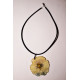 Collier 45 cm - Pétale de pensée rouge avec brillant 6,5 cm