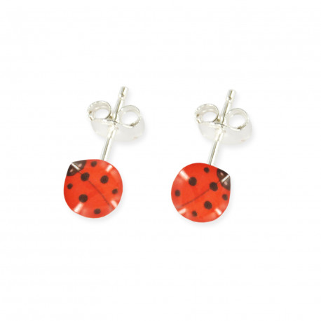 Boucles d'oreilles enfant Coccinelle