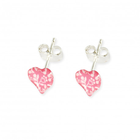 Boucles d'oreilles enfant Cur roses Boucles d'oreilles enfant Cur roses