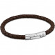 Bracelet Homme LOTUS, Man Basic, acier cuir tressé marron