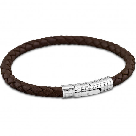 Bracelet Homme LOTUS, Man Basic, acier cuir tressé marron Bracelet Homme LOTUS, Man Basic, acier cuir tressé marron