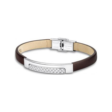 Bracelet Homme LOTUS, Man Basic, cuir marron plaque acier Bracelet Homme LOTUS, Man Basic, cuir marron plaque acier