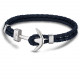 Bracelet Homme LOTUS, Urban man, ancre marine cuir bleu