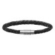 Bracelet Homme THABORA CHARMS, cuir tressé noir