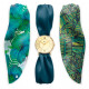 Montre femme BILL'S WATCHES, bracelets foulards en satin Banana Palm