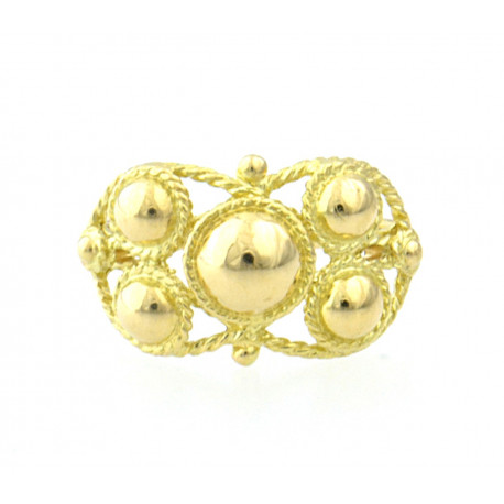 Bague Boulonnaise « Noeud d'amour » or jaune, grand modèle