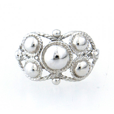 Bague Boulonnaise « Noeud d'amour » or gris, grand modèle