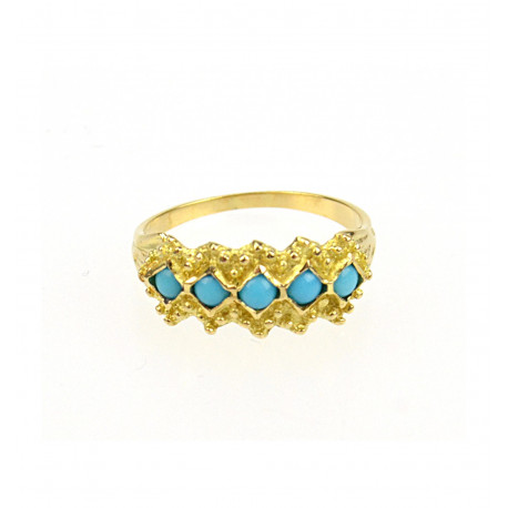 Bague Turquoise or jaune, petit modèle