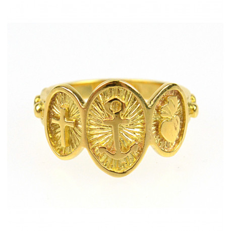 Bague Capelet « Les trois vertus » or jaune