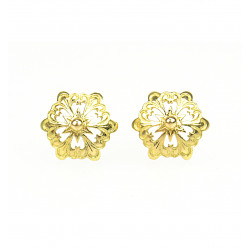 Boucles d'oreilles puces Boulonnaises or jaune