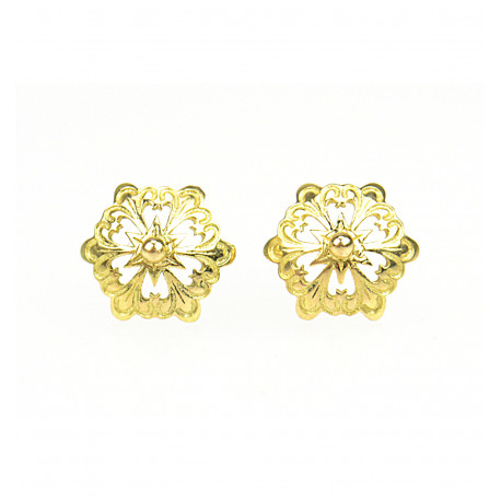 Boucles d'oreilles puces Boulonnaises or jaune