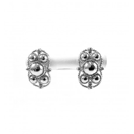 Boucles d'oreilles Boulonnaises « Nuds d'amour » argent