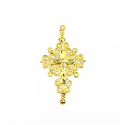 Pendentif Croix Boulonnaise or jaune, Croix du pardon, Petit modèle