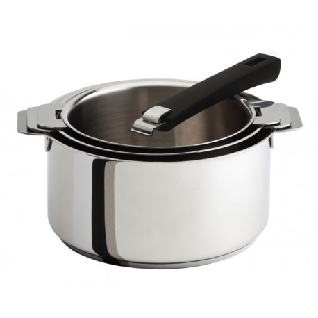 Série de 3 casseroles CRISTEL + poignée amovible