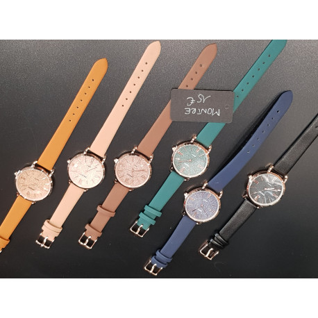 Montre Cadran Pailleté - Coloris au choix Montre Cadran Pailleté - Coloris au choix