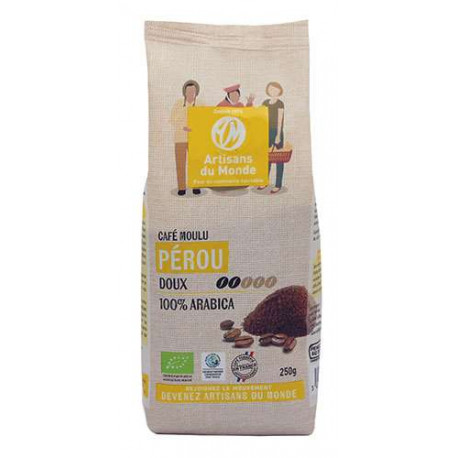 Café moulu bio Pérou 250 gr, doux Café moulu bio Pérou 250 gr, doux