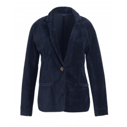 blazer en velours bleu marine