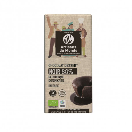 Chocolat noir dessert 180 gr, cacao 80% bio Chocolat noir dessert 180 gr, cacao 80% bio