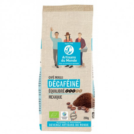 Café moulu décaféiné équilibré bio Mexique 250 gr Café moulu décaféiné équilibré bio Mexique 250 gr