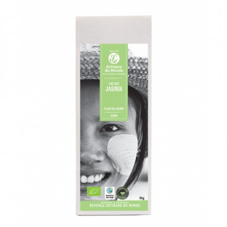 Thé vert jasmin, vrac 90g, bio, Chine Thé vert jasmin, vrac 90g, bio, Chine