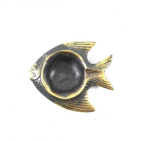 Cendrier forme poisson en laiton 10cm - Fabrication artisanale
