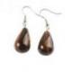 Boucles d'oreilles forme goutte Oeil de tigre - crochet plaqué argent