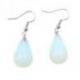Boucles d'oreilles forme goutte Opalite - crochet plaqué argent