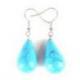 Boucles d'oreilles forme goutte Turquoise (Howlite)  - crochet plaqué argent