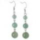 Boucles d'oreilles pendantes 3 boules Aventurine Verte