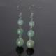 Boucles d'oreilles pendantes 3 boules Aventurine Verte