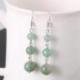 Boucles d'oreilles pendantes 3 boules Aventurine Verte