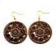 Boucles d'oreilles Fleurs en bois