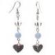 Boucles d'oreilles en Angélite et Cristal de Roche motif Ailes d'Ange