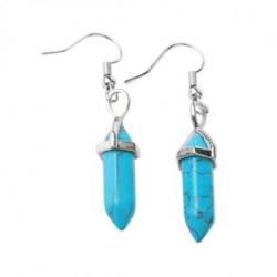 Boucles d'oreilles pendantes Pointes en Howlite Turquoise