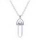 Collier acier + pendentif pointe Cristal de roche