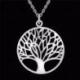 Chaîne avec pendentif Arbre de Vie en métal argenté