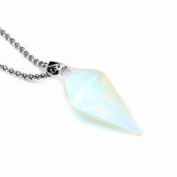 Collier "Pendulum" avec chaîne en acier inoxydable et pendentif en Opalite