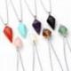 Collier "Pendulum" avec chaîne en acier inoxydable et pendentif en Agate rouge 