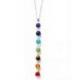 Chaîne argentée + pendentif 7 chakras en pierres fines