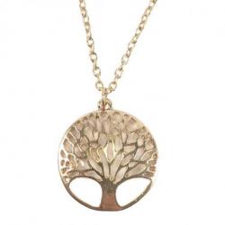Chaîne avec pendentif Arbre de Vie en métal doré