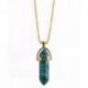 Collier doré + pendentif pointe Malachite