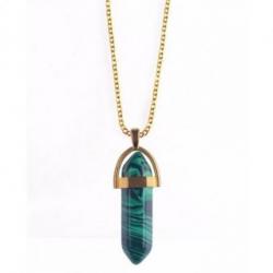 Collier doré + pendentif pointe Malachite
