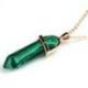 Collier doré + pendentif pointe Malachite