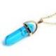 Collier doré + pendentif pointe Turquoise (Howlite)
