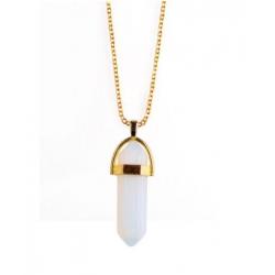 Collier doré + pendentif pointe Opalite