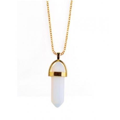 Collier doré + pendentif pointe Opalite Collier doré + pendentif pointe Opalite