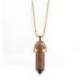 Collier doré et pendentif pointe Oeil de Tigre