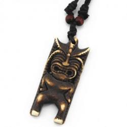 Collier mixte homme / femme avec pendentif Tiki - style polynésien